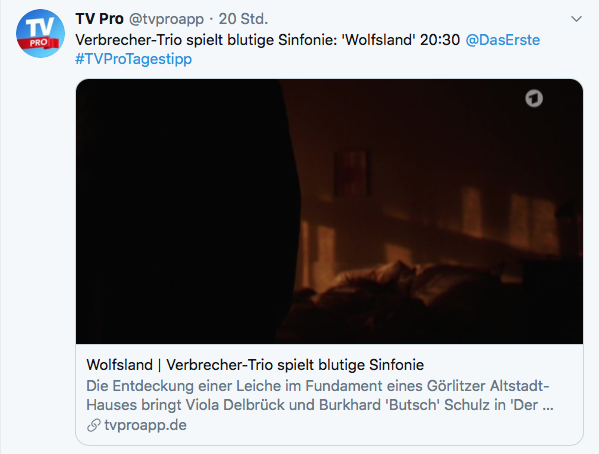 Twitter Screenshot TV Pro Tagestipp
