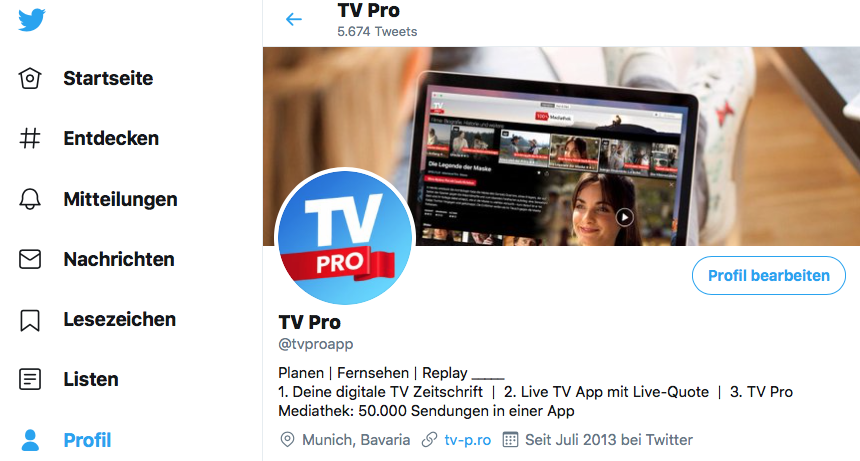 TV Pro Twitter Account