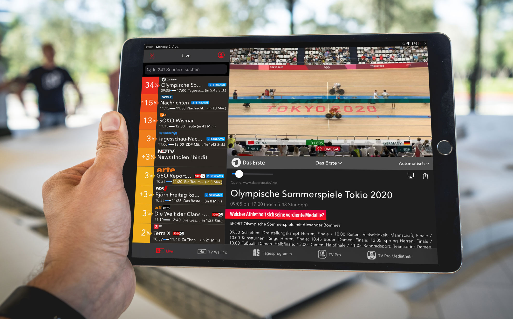 Olympia 2020 in Tokio live streamen